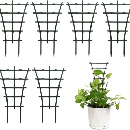 Plant Trellis Indoor, 6Pcs Stackable Plant Trellis for Climbing Plants Indoor, Small Plant Climbing Trellis for Potted Plants Plastic Climbing Plant Support Trellis for Houseplant Hoya Pothos