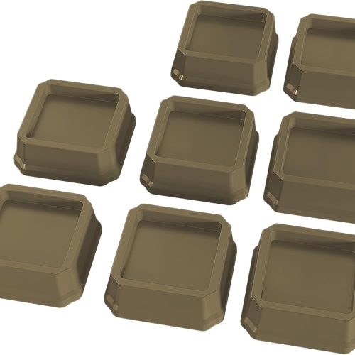 Bed Risers 1 Inch Heavy Duty, Furniture Risers for Bed Frame, Couch, Desk, Chair, Lifts Up to 1,500 lb, Set of 8, Brown