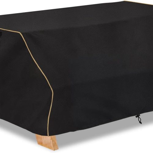 70 / 72 Inch Waterproof Picnic Table Cover With Bench Covers,Classic Black Wind Dust Proof Anti-UV, 72”Outdoor Cover For Picnic Table