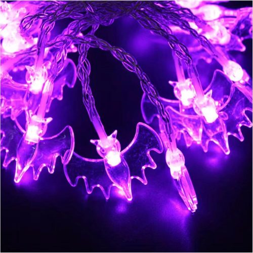 Bat Led Light Halloween - 10ft 20 Led Halloween String Lights Battery Powered 2 Modes Led Lighting for Yard, Home, Christmas Decorations, Purple Led Lights for Bedroom Indoor Outdoor Decor