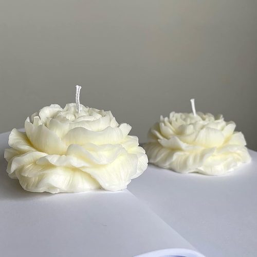 1 2 Pack Peony Candle Rose Tulip Silicone Wave Spiral Candle Mold - Silicone Resin Casting Molds for Candle & Resin & Soap Craft Supplies