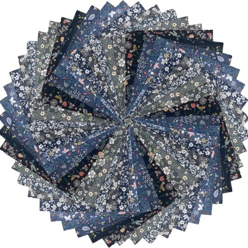 1 50pcs 10 x 10 inches Multicolor Cotton Fabric Bundle Squares for Quilting Sewing, Precut Fabric Squares for Craft,Grey