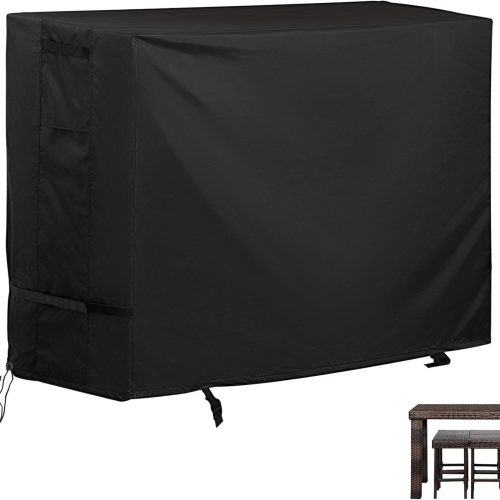 Patio High Top Dining Set Cover, Outdoor Table and Chairs Cover for 5-Piece Bar Height Rattan Set/Patio Bar Height Wicker Furniture for 4