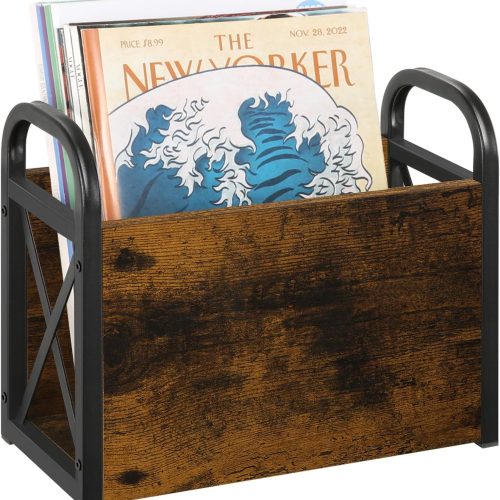 Magazine Holder, Magazine Rack Floor, Magazine Storage Basket, Folder Organizer Bin for Books, Newspapers, Tablets