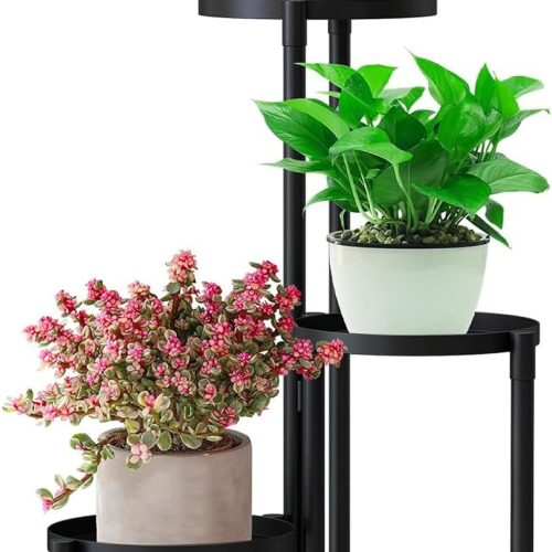 Metal Plant Stand Indoor Outdoor,3 Tier black Foldable Heavy Duty Plant Shelf clearance,Tall Corner Small Flower Stand for Multiple Stands for Small Space,Patio,Garden,Balcony,Living Room,Bedroom