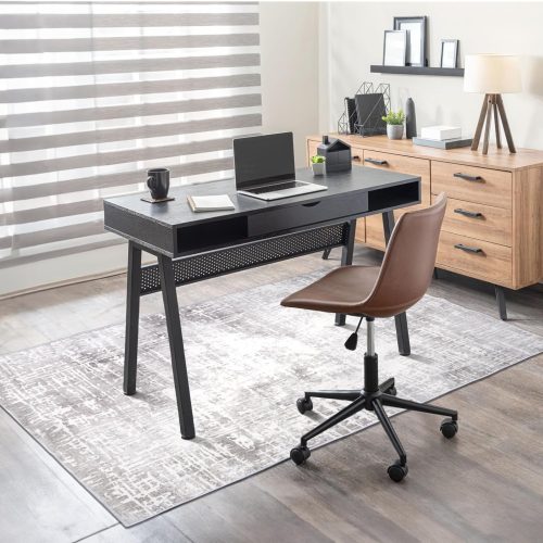 Office Chair Mat for Hardwood Floor, Anti-Slip Computer Gaming Chair Rug, 59 x 46.5 Inches Desk Floor Mat, Under Desk Low-Pile Rug, Hardwood/Tile Floor Protector