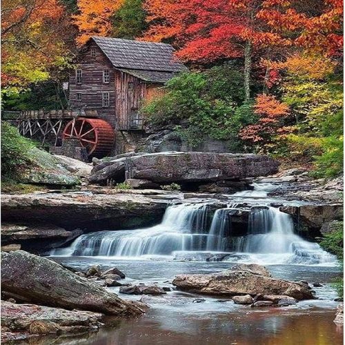 5D DIY Diamond Painting Kits for Adults Kids Waterfall Full Drill Embroidery Cross Stitch Crystal Rhinestone Paintings Pictures Arts Wall Decor Painting Dots Kits 15.7X11.8 in