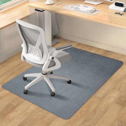 Office Chair Mat for Hardwood/Tile Floor, 55"x35" Computer Gaming Chair Mat, Under Desk Low Pile Office Rug, Easy-Clean Floor Protector Mat, Dark Grey