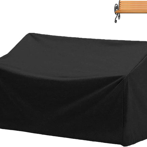 Outdoor Bench Cover, 210D Heavy Duty 2-Seater Patio Bench Furniture Covers with Air Vents, All Weather Resistant Bench Cover for Patio Furniture, 53L x 26W x 35H inchesc