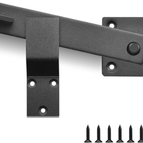 1 Heavy Duty 6" Barn Door Gate Flip Latch Lock, Study Metal Gate Latch for Outdoor Fence, Shed, Farm Gate, Sliding Barn Door, Provides Extra Security & Privacy, Easy Installation, Black