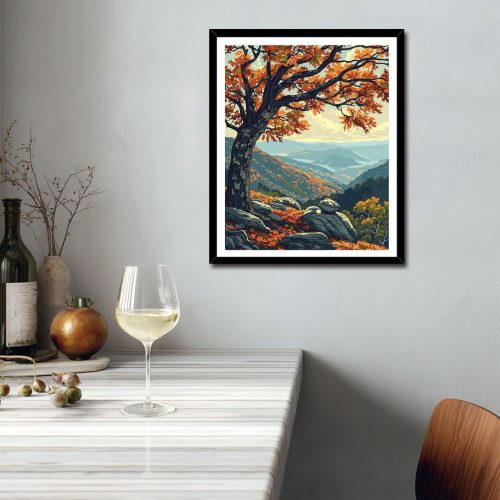 National Park Paint by Number Kits, Shenandoah Mountains Landscape Paint by Numbers for Adult, Fall Scenery DIY Acrylic Painting for Gift Home Wall Decor(16×20inches, Unframe)