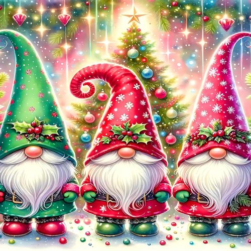 igoodom Diamond Art Kits for Adults, Christmas Diamond Painting Kit, Full Drill Round Christmas Gnome Diamond Art Kits, DIY Gem Art and Crafts for Home Wall Decor Gift 16x12inch
