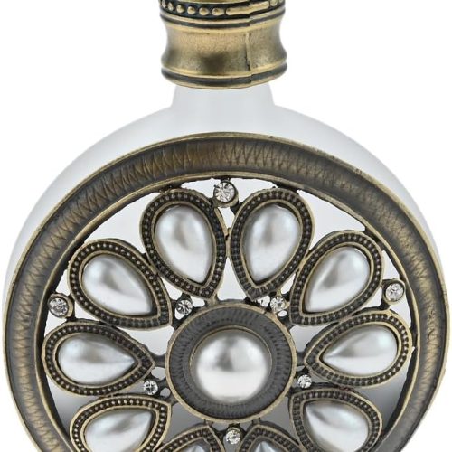 Yetaha Vintage Perfume Bottles, Empty Glass Decorative Perfume Bottles, Antique Jewelry Pattern Bottle for Gift (Bronze, 30ml)