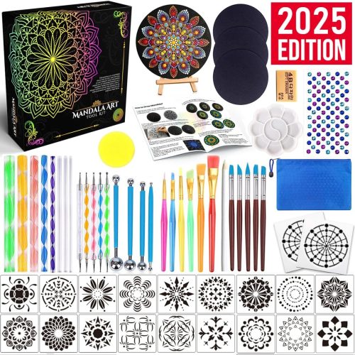 Insnug Mandala Dotting Tools Painting Kit - Rock Dot Paint Stencils Tool Set Art Craft Supplies Kits Tray Brush Zipper Pen for Nail Stone Mandala Arts Drawing Home Decor Activity | Mothers Day Gift