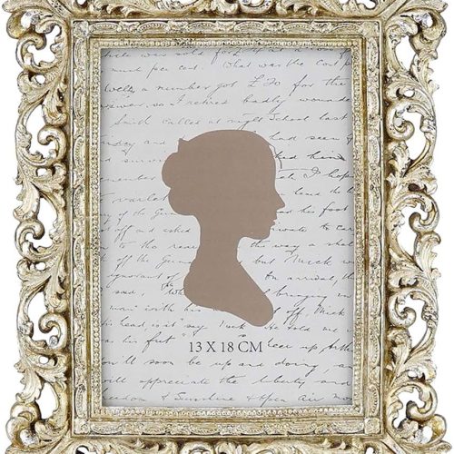Sunlit Vintage Picture Frame 5x7 Inch, Luxury Antique Photo Frames with Glass Front, Photo Display, Tabletop Wall Hanging, Gift Ideas, Antique Gold Silver