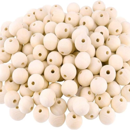 300Pcs 12mm Wood Beads Round Wooden Spacer Beads Unfinished Natural Wood Loose Beads
