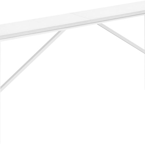 Console Table, 62.2" Long Sofa Table Behind Couch, Narrow Entryway Table, Farmhouse Dining Table with Angled Metal Frame, Industrial Console Table for Entryway, White CTWT15801