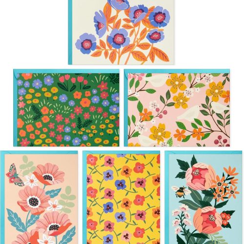 Hallmark Spring Floral Note Card Assortment (24 Blank Cards with Envelopes) for Mother's Day, Spring, Birthdays, Easter, Baby Showers, Thank You
