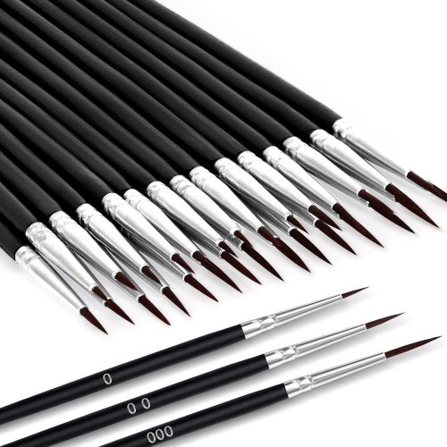 1 30 Pcs Tiny Detail Paint Brushes Set, Micro Small Paint Brush with 3 Sizes, Mini Miniature Thin Fine Tip Liner Paintbrushes for Nail Art Watercolor Crafts Oil Acrylic Painting Models Detailing Sculpt
