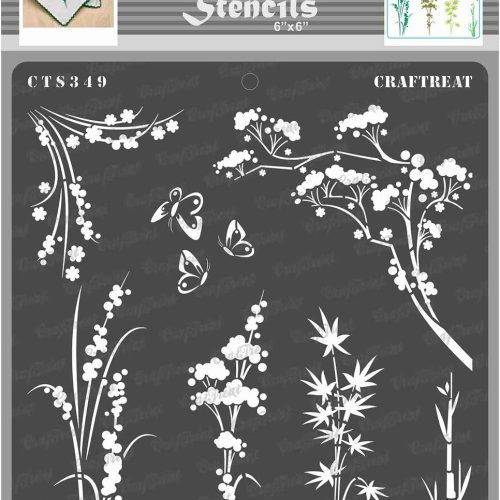 1 Reusable Wildflower Stencils for Painting on Wood, Canvas, Paper, Fabric, Floor, Wall and Tile - Wild Flower Stencils - 6x6 Inch DIY Art and Craft Stencils for Painting Flowers