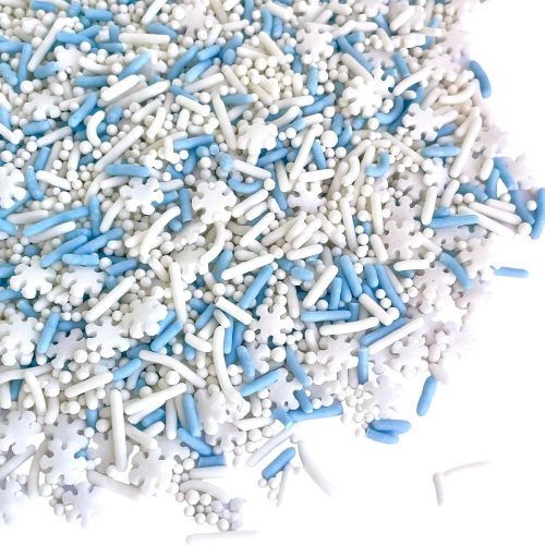1 Natural Sprinkles, No Artificial Dyes, Snowflake Edible Sprinkles, Holiday Cake Decorations, Dessert, Cookies, 3 ounces, Christmas Sprinkles, Winter Baking, Gluten Free, Blue Sprinkle