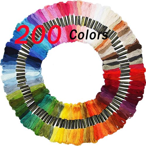 1 Embroidery Floss Friendship Bracelet String Cross Stitch Threads with DMC Color Numbers, 6 Strands 8.75 Yard (200 skeins)