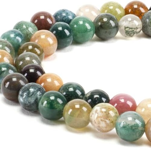 1 Cherry Tree Collection | 100PCS Gemstone Round Beads for Jewelry Making | Includes Storage Box, Elastic String, and Needles