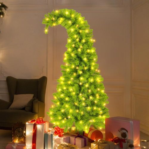 1 5ft Whimsical Christmas Tree with 150 LED Lights - Artificial Christmas Tree with Timer & 8 Lighting Modes for Indoor Home Living Room Office Decor, Xmas Holiday Decorations
