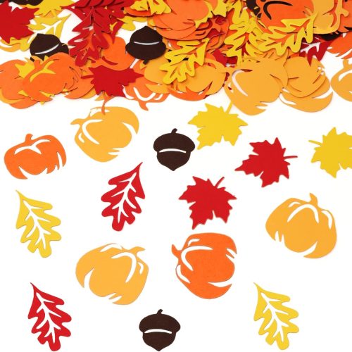 1 2 Bags Fall Maple Leaf Pumpkin Acorn Paper Confetti, Autumn Table Scatter Confetti, Sprinkle Confetti, Party Decoration Confetti, for Wedding, Birthday, Baby Shower, Halloween, Thanksgiving, Christmas, Celebrations, Fall-themed Party, Photoshoot, etc
