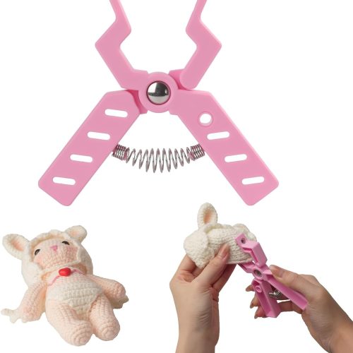 1 Safety Eye Snapper Tool for Effortlessly Attaching Safety Eyes in Crocheting, Ideal for Amigurumi Crochet & Stuffed Animal Crafts - Fits 5-30mm Eyes, Durable & Ergonomic Making Supplies Tool - Pink