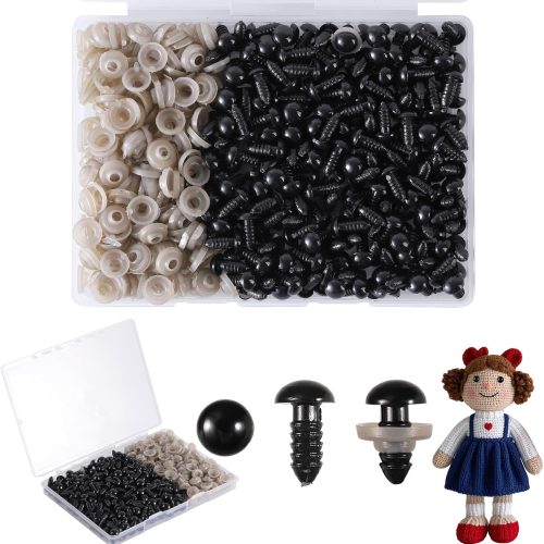 1 400pcs 9mm Safety Eyes for Amigurumi with Washers Plastic Black Safety Eyes for Crochet Craft Safety Eyes for DIY Halloween Decorations Crochet Stuffed Animals Crafting