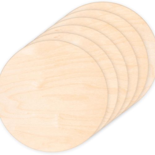 1 6 Pack 14 Inch Wood Rounds Circles for Crafts, Unfinished Wood Circles Wood Sign Blank, Wooden Discs for DIY Crafts, Door Hangers and Christmas Decoration