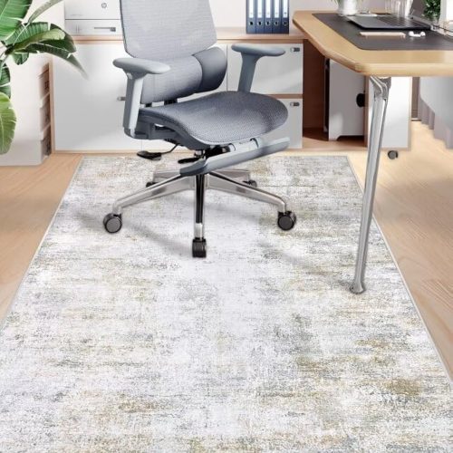 Office Chair Mat for Hardwood Floor/Tile Floor 47"x59" Non Slip Desk Chair Mat Low Pile Computer Gaming Chair Rug for Rolling Chair Protector for Office Den Computer Desk, Khaki