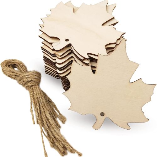 1 32 Pack Wood Maple Leaf Cutouts Unfinished Wooden Maple Leaf Hanging Ornaments DIY Maple Leaf Craft Gift Tags for Thanksgiving Home Party Decoration Craft Project