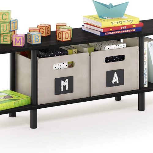 Furinno Turn-N-Tube 2-Tier Multipurpose Wide Shelf, Espresso/Black
