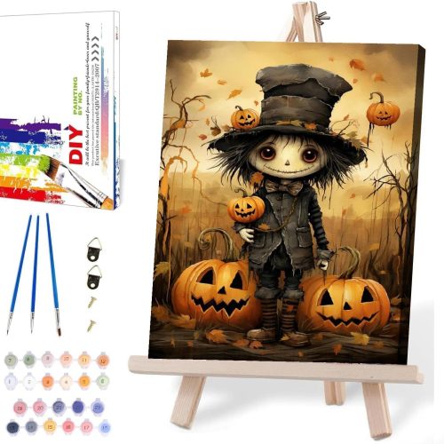 Paint by Numbers Kit for Adults Framed with Wooden Easel, Tree with Moon Painting by Numbers for Adults, Acrylic Adults Paint by Numbers Kits on Canvas Nice Gift Box for Home Wall Decor 12X16 Inch