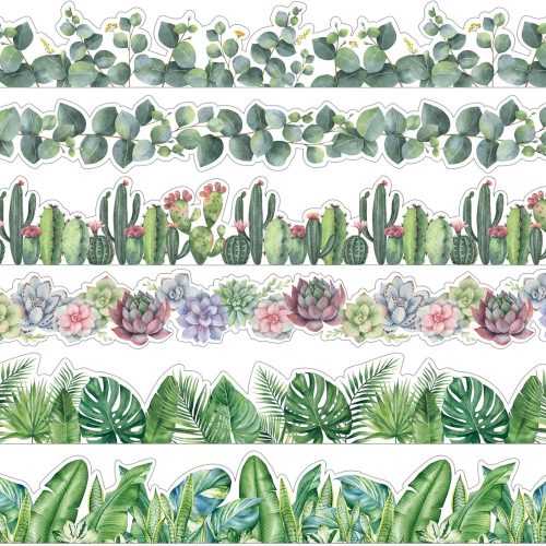 1 Containlol Borders for Bulletin Board Decoration, 118 ft Green Eucalyptus Scalloped Trim Classroom Bulletin Board Borders for School Office Whiteboard Wall Poster Chalkboard Decor