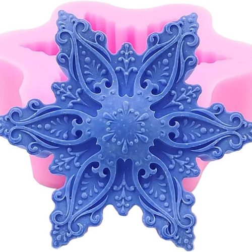 1 Christmas Snowflake Silicone Mold for Handmade Soap, Crafts, Candle, Chocolate, Muffins, Ice