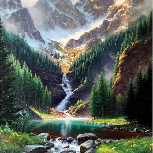 1 LELEMON Diamond Painting Kits,Waterfall Diamond Art for Adults,Mountain 5d Diamond Painting Kits for Adults,Scenery Diamond Art Kits with Diamond Painting Accessories for Home Wall Decor 12 x 16inch