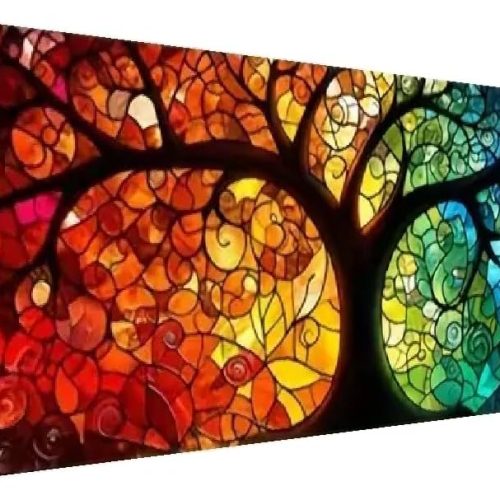 1 BOHADIY DIY 5D Tree of Life Diamond Painting Kits for Adults Diamond Art Large Size Tree Landscape Full Drill Crystal Rhinestone Embroidery Craft Kits for Home Wall Decor, 35.4X12 Inch