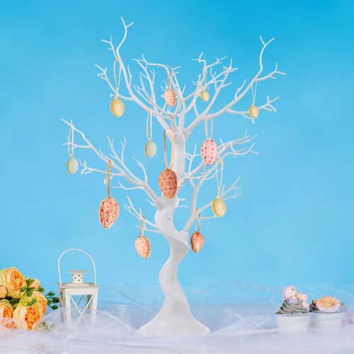 Sziqiqi Small Artificial Tree for Table Centerpiece White Fake Trees 1.9FT Faux Tree for Wedding Party Birthday Garden Home Christmas Decorations Indoor Outdoor