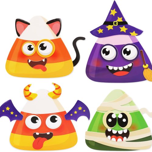 Cove Halloween Crafts for Kids Candy Corn Magnet Foam Craft Kit for School Classroom Activities Halloween Party Ornament Supplies 12 Sets