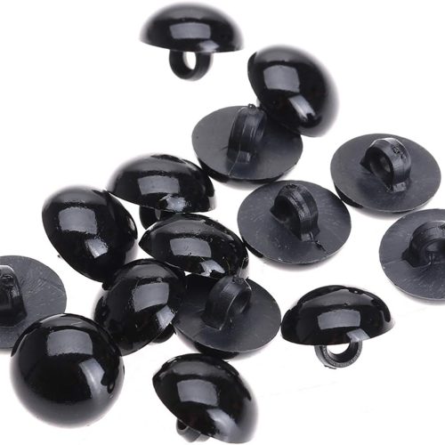 dophee 100Pcs Black Plastic Safety Eyes, DIY Craft Eyes Type Mushroom Domed Round Buttons Sewing Shank for Bear Amigurumi Crochet Puppet Plush Stuffed Animals Doll Making - 12.5mm