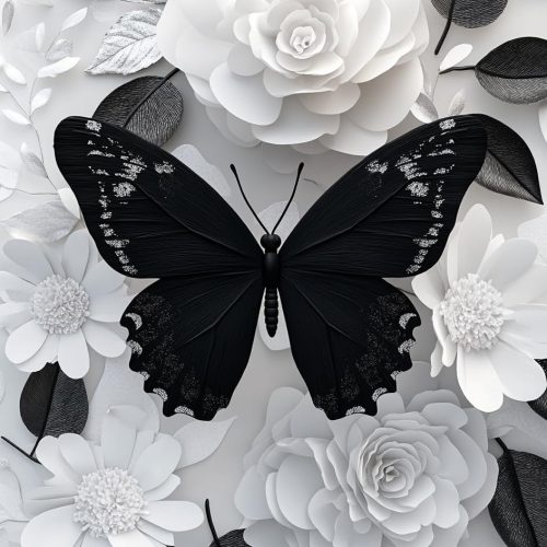TaeYsck Black Butterfly Diamond Painting Kits for Adults Beginners,Flowers 5D DIY Diamond Art Kit Full Round Drill Diamond Dot Gem Art for Adults,Paint with Diamonds Pictures Adult Crafts Diamond Kit