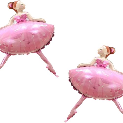 4PCS Pink Ballet Dancing Girl Foil Balloon Aluminum Foil Mylar Helium Party Balloon for Birthday Party Decoration Wedding Baby Shower Ballet Dancing Themed Party