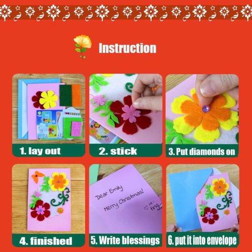 Card Making Kits DIY Handmade Greeting Card Kits for Kids, Christmas Card Folded Cards and Matching Envelopes Thank You Card Art Crafts Crafty Set Gifts for Girls & Boys