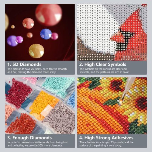 Diamond Painting Kits for Adults, Cardinal Diamond Art Kits, Full Drill Round Gem Art, DIY Snowscape Paint with Diamond Beads Crafts for Home Wall Decoration Gifts 12x12 inch