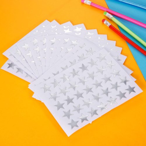 Star Stickers 1750 Count Self-Adhesive Stickers Stars (Silver)