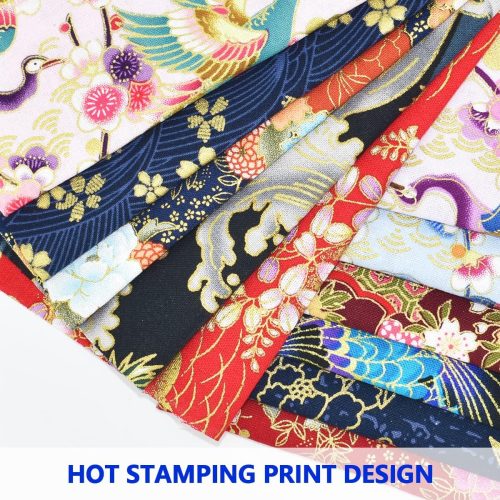 30 Pcs Cotton Quarters Fabric Bundle - 8" x 10" Japanese Style Wrapping Cloth Quilting Fabric for DIY Patchwork Sewing Craft with Different Patterns