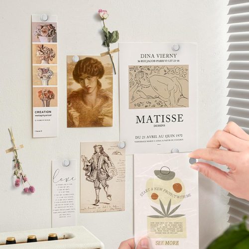 Metal Magnetic Push Pins,24 Sets Magnet Thumbtacks, Silver Decorative Push Pins, Magnetic Poster Hanger, Thumb Tacks for Cork Board, Wall, Bulletin Board Decoration